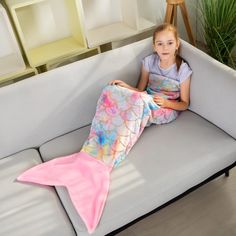 PRICES MAY VARY. SOFT COZY BREATHABLE AND SKIN FRIENDLY: Made with the softest flannel fleece fabric(108 Percentage polyester), the COSUSKET mermaid blanket for kids and adults is the coziest cover that can be used during all seasons! the polyester microfiber is super soft and wont irritate children delicate skin or sensitive skin of some adults; the details of thej scales are not scratchy nor will leave marks on the skin. GREAT GIFT IDEA: Mermaid Tails Blankets are not just boring blankets or m Rainbow Mermaid Tail, Princess Blankets, Colorful Mermaid, Mermaid Tails For Kids, Mermaid Tail Blanket, Toddler Girl Gifts, Mermaid Room, Cozy Cover, Rainbow Mermaid