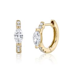 Marquis Diamond, Cartilage Jewelry, Marquise Shape Diamond, Diamond Huggies, Hoop Earrings Style, Zircon Earrings, Cubic Zirconia Earrings, Marquise Diamond, Huggie Hoop Earrings