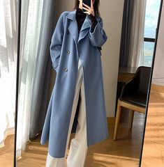 100% wool Front button closure Notched lapels Long sleeves Side-seam pockets Waist belt Dry Clean Item #2773 Women's wool long coat SIZE INFO XS=US2=UK6=EU32 S=US4-6=UK8-10=EU34-36 M=US8-10=UK12-14=EU38-40 ★★Please advise your height and weight and bust, I will make sure you choose the right size. Wool Long Coat, Purple Coat, Wool Overcoat, Long Coat Women, Long Wool Coat, Blue Coats, Belted Coat, Winter Jackets Women, Winter Coats Jackets