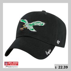 a black hat with an eagle embroidered on it