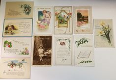 a collection of greeting cards from the early 1900's and early 20th's