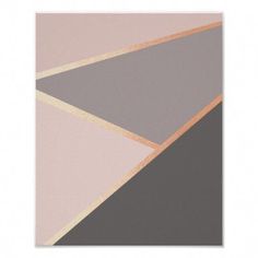 an abstract painting with grey, pink and gold colors on the bottom half of it