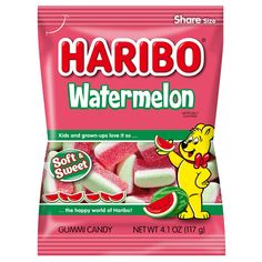 a bag of gummy bears with watermelon