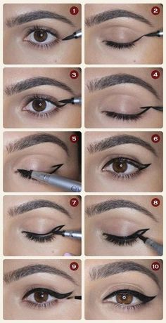 Teknik Makeup, Winged Eyeliner Makeup, Make Up Foundation, Eyeliner Hacks