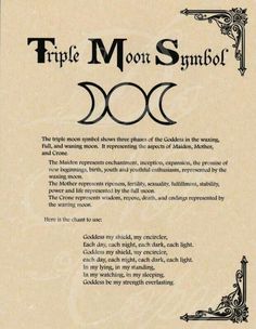 an advertisement for triple moon symbols