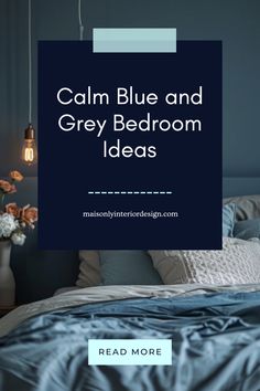 A beautifully styled blue and grey bedroom showcasing calming design elements. Discover how to transform your bedroom into a serene retreat with elegant decor and soothing color choices. Grey And Blue Bedroom Aesthetic, Blue Grey Bedroom Walls, Blue Grey Bedroom Ideas, Grey And Blue Bedroom Ideas, Blue And Grey Bedroom Ideas, Peaceful Bedroom Ideas, Grey And Blue Bedroom, Blue And Gray Bedroom, Blue Grey Bedroom