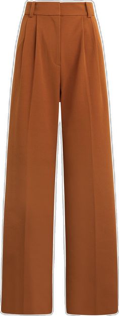 Brown Wide Leg Pants With Belt Loops For Work, Tailored Brown Wide Leg Pants For Work, Brown High-waisted Wide Leg Pants For Work, Classic Wide Leg Culottes, Chic Brown Wide Leg Pants With Belt Loops, Chic Wide Leg Pants With Welt Pockets, Chic Wide Leg Pants With Welt Pockets For Tailoring, Brown Ankle-length Wide Leg Pants For Work, Chic Tailored Brown Wide-leg Pants