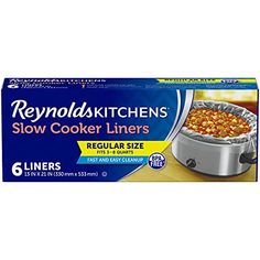 a box of slow cooker liners on a white background