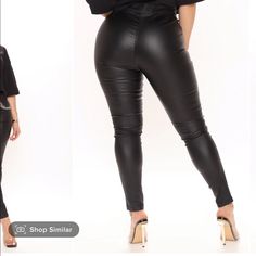 Faux Leather Pant. Skinny Pant. High Waist. Exposed Zipper. Tight. Stretchy. Stretch Faux Leather Pants With Zipper Closure, Stretch Faux Leather Pants With Zipper, Stretch Bottoms With Zipper Closure For Night Out, Sleek High Waist Leather Pants With Zipper Closure, Chic Club Bottoms With Side Zipper, Trendy Bottoms With Side Zipper For Night Out, Sleek High-waist Leather Pants With Zipper Closure, Faux Leather Bottoms With Side Zipper For Work, Black Club Bottoms With Side Zipper