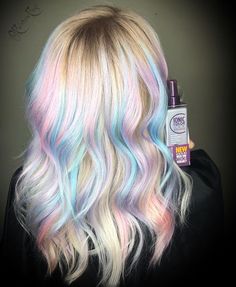 Hair Inserts, Pastel Rainbow Hair, Unnatural Hair Color, Holographic Hair, Opal Hair, Hair Dyed, Rainbow Hair Color, Creative Hair Color, Candy Hair