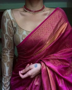 Saree Blouse Styles, Sarees For Girls, Blouse Back Neck Designs