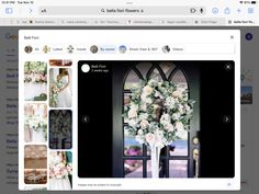 a screen shot of a web page with flowers on the front door and windows in the back