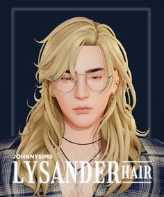 the character is wearing glasses and long blonde hair