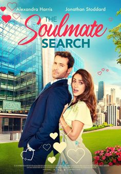 the soulmate search movie poster with a man and woman standing next to each other