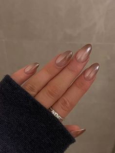 Brown ombre chrome nails Brown Ombré Nails With Chrome, Ombre Brown Chrome Nails, Brown Chrome Ombre Nails, Brown Ombré Chrome Nails, Brown Ombre Chrome Nails, Brown Ombre Nails Almond, Ombré Brown Nails, Ombre Chrome Nails Almond, Brown Chrome Nails Designs