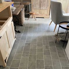 the kitchen is clean and ready to be used as a dining room or living room