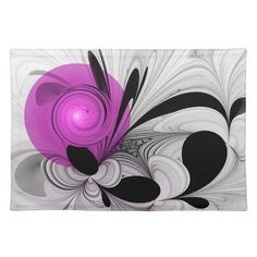 an abstract purple and black design placemat