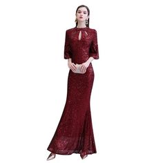 Holiday Wedding Mermaid Dress, Sequin Mermaid Hem Wedding Dress, Sequin Prom Gown For Evening, Floor-length Mermaid Dress For Wedding And Holiday, Formal Evening Dresses With Mermaid Hem, Formal Holiday Dress With Mermaid Hem, Floor-length Mermaid Dress For Wedding Holiday, Gala Banquet Dress With Mermaid Hem, Formal Floor-length Sequin Fabric For Party Season