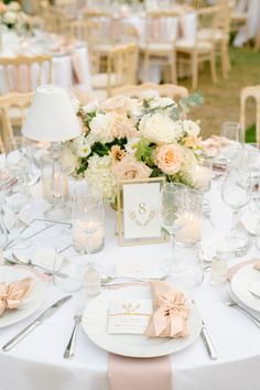 Beautiful Tablescape for Ioanna and Konstantino's Wedding at Pyrgos Petreza Blush Wedding Table Setting Round, Blush Cream Gold Wedding Table Settings, Blush Plates Wedding, Wedding Place Settings Pink, Gold Charger Plates With Pink Napkins, Elegant Place Settings, Gold Charger Plates, Blush And Gold Wedding, Gold Charger Plate