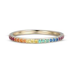 Add this rainbow ring to your stack or wear it alone for a fun look that goes with everything. 10K yellow gold The multicolor design includes lab-created rubies; orange, yellow and purple lab-created sapphires; lab-created emeralds; and blue lab-created spinels Rainbow 14k Gold Stackable Jewelry, Rainbow 14k Gold Round Rings, Rainbow 14k Gold Rings, Multicolor Stackable Rings For Promise, Rainbow Multi-stone Stackable Promise Rings, Rainbow Multi-stone Stackable Rings For Promise, Multicolor Multi-stone Stackable Fine Jewelry Rings, Multicolor Multi-stone Stackable Rings In Fine Jewelry Style, Rainbow Ring