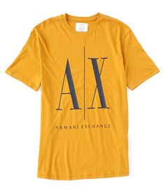 From Armani Exchange, this tee features:Classic fitCrew necklineShort sleevesLarge icon logo on frontPullover constructionCottonMachine wash / tumble dryImported. Cotton Logo Short Sleeve Tops, Cotton Logo Top With Short Sleeves, Short Sleeve Cotton Top With Logo, Spring Cotton Tops With Logo, Spring Cotton Top With Logo, Graphic Tee With Front Logo And Crew Neck, Spring Logo Crew Neck T-shirt, Spring Logo T-shirt With Crew Neck, Spring Crew Neck T-shirt With Logo