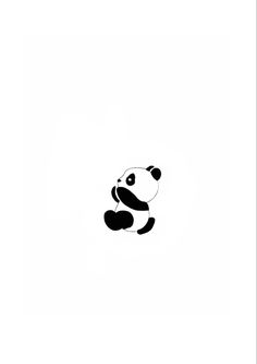 a black and white photo of a panda bear