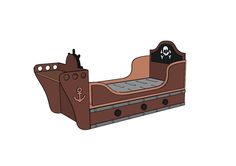 a pirate bed with a skull and crossbones on it