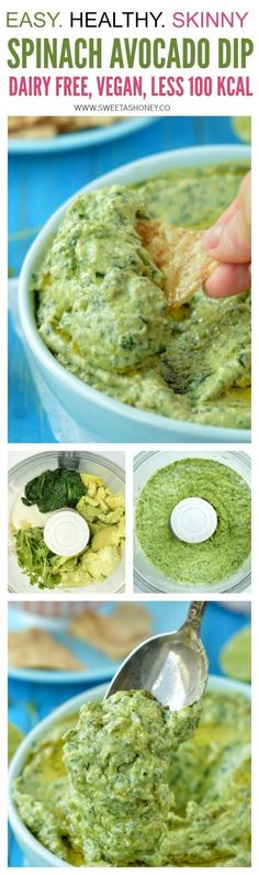 spinach avocado dip recipe in a bowl