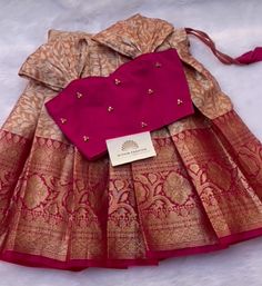 Traditional Dress For Baby Girl, Pattu Pavadai Designs, Mom Daughter Outfits