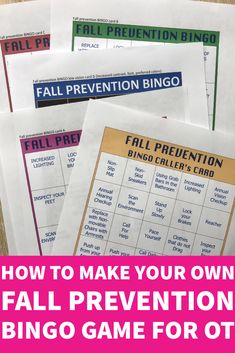 How to Make Your Own Fall Prevention Bingo Game | Seniors Flourish Hospital Fall Prevention, Fall Prevention Awareness, Older Adults Activities, Geriatric Occupational Therapy, Safety Games, Fall Risk, Fall Carnival, Occupational Therapy Assistant, Game Diy