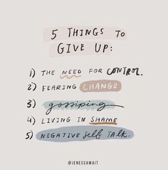 the five things to give up