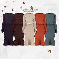 three pieces sweater dress for the fall and winter