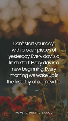 Everyday Quotes Positivity, Quotes For Peace, Everyday Is A Fresh Start, Quotes Positivity, Good Morning Quote, Morning Quote, Everyday Quotes, A New Beginning, Power Of Positivity