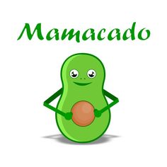 a green cartoon character holding an egg in his hands with the word manacado written above it