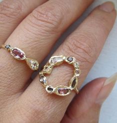 Cool Rings For Women, Misa Jewelry, Phoenix Ring, Pink Tourmaline Jewelry, Rising Above, Smoky Quartz Ring, Cluster Rings