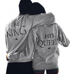 The best online shop for sparkling couples; - Free shipping worldwide; https://www.couplegear.com His Queen Her King, Couple Sweatshirts, Matching Sweatshirts