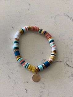 SunKissed Bracelet - ONIE + SKY Colorful Beads Bracelets, Heishi Bead Bracelet Ideas, Heishi Jewelry, Stacked Beaded Bracelets, Colorful Bead Bracelets, Preppy Things, Senior Stuff, Bead Creations, 2024 Ideas