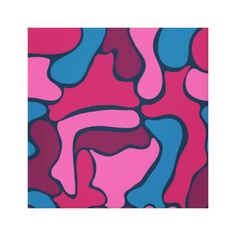 an abstract painting with pink, blue and purple colors on it's surface is featured in this image