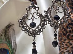 Silver Chandelier Filigree Earrings EndlessFunctionalArt, $24.00 Black Pierced Chandelier Earrings As Gift, Black Pierced Chandelier Earrings For Gift, Black Chandelier Earrings As Gift, Silver Chandelier, Trendy Nail Art Designs, Silver Heart Earrings, Hematite Stone, Trendy Nail, Filigree Earrings