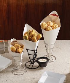 three different types of food on a table