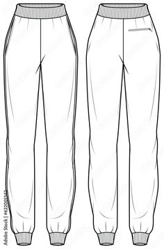 the front and back view of a women's sweatpants with pockets on each side