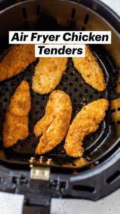 fried chicken is cooking in an air fryer