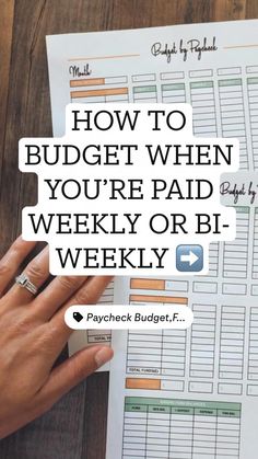 a person's hand on top of a paper with the words how to budget when you