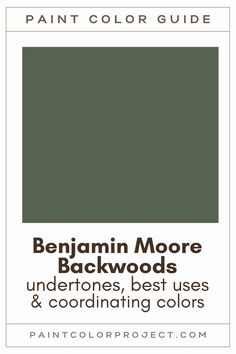 the paint color guide for benjamin moore's back woods