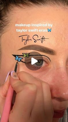 Tiktok Eyeshadow, Taylor Swift Debut, Tutorial Eyeliner, Makeup Inspired, Glitter Liner, Taylor Swift Eras, Instagram Makeup, Nyx Cosmetics, Taylor Swift