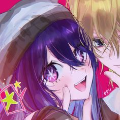 #matchingpfp #icons #OshiNoKo Fireworks Anime Matching Pfp, Aí Hoshino X Hikaru, Pfp Icons Purple, Hikaru Kamiki, Couple Avatars, Pp Couple, Best Friend Match, Duos Icons, Anime Cupples