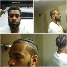 Tough Hairstyles, Blackman Hairstyle, Fade Braids, Gentleman's Cut, Men Hair Cuts, Curl Hairstyles, Men Cornrows, Braided Man Bun, Man Buns