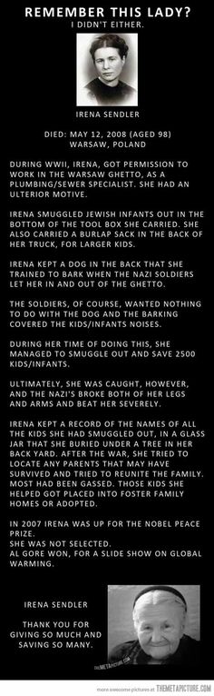 This is amazing. Irena Sendler, Faith In Humanity Restored, Humanity Restored, Reality Check, Faith In Humanity, Random Acts Of Kindness, History Facts, Inspirational People, The Words