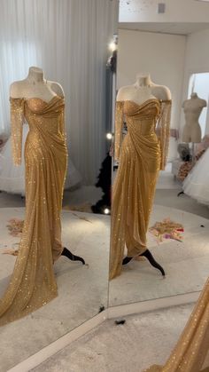 Blue And Gold Prom Dress, Malyarova Olga, Gold Prom Dresses Long, Prom Fits, Prom 2k24, Fire Fashion, Gold Prom Dresses, Golden Dress, Night Dresses