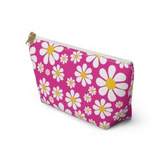 Our t-bottom pouches vary from small to large and can be used for pretty much anything. They make excellent pencil cases and cosmetic travel bags. They are constructed from durable material with a zipper closure. .: 100% Polyester.: With non-woven laminate inside.: Two sizes Small Large Length, in 8.66 12.60 Width, in 2.36 3.15 Height, in 4.72 7.28 Pink Casual Cosmetic Bag With Zipper Closure, Pink Bags With Zipper Pocket For Gifts, Casual Pink Cosmetic Bag With Zipper, Pink Portable Cosmetic Bag, Retro Pink Bag With Zipper Closure, Retro Bags With Zipper Pouch For Gifts, Retro Gift Bag With Zipper Pouch, Retro Bags With Zipper Pouch As Gift, Retro Gift Bag With Zipper Closure